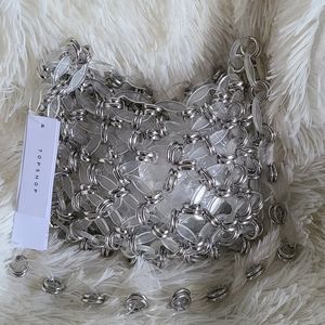 NWT Top Shop silver metal and acrylic purse